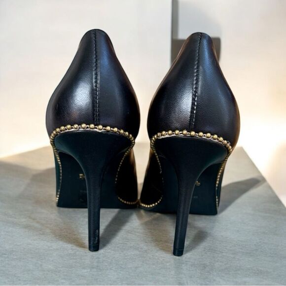 Coach Black Heels with gold embellishments. Size 7 - Picture 10 of 12